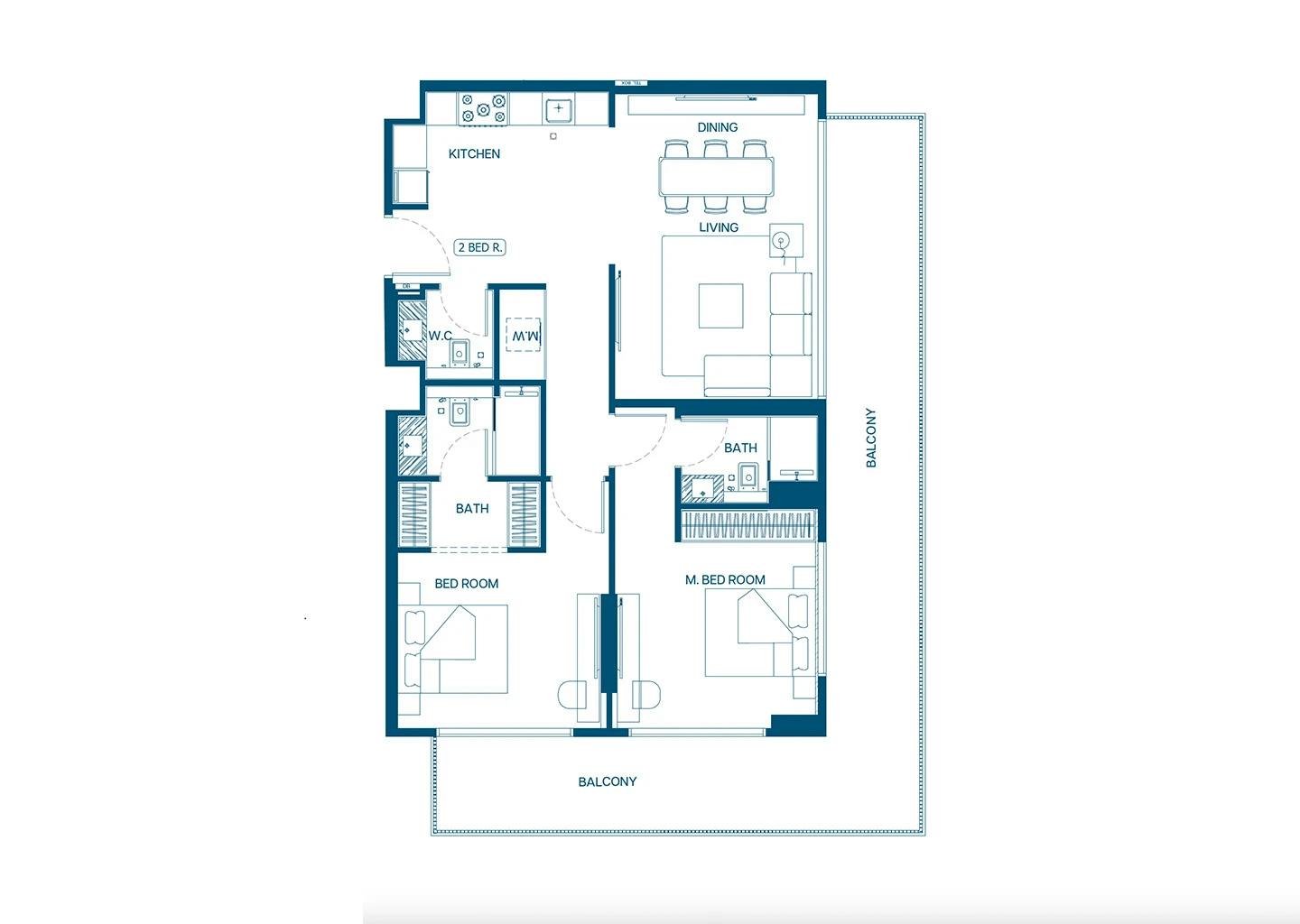 Layout 2 Bedroom