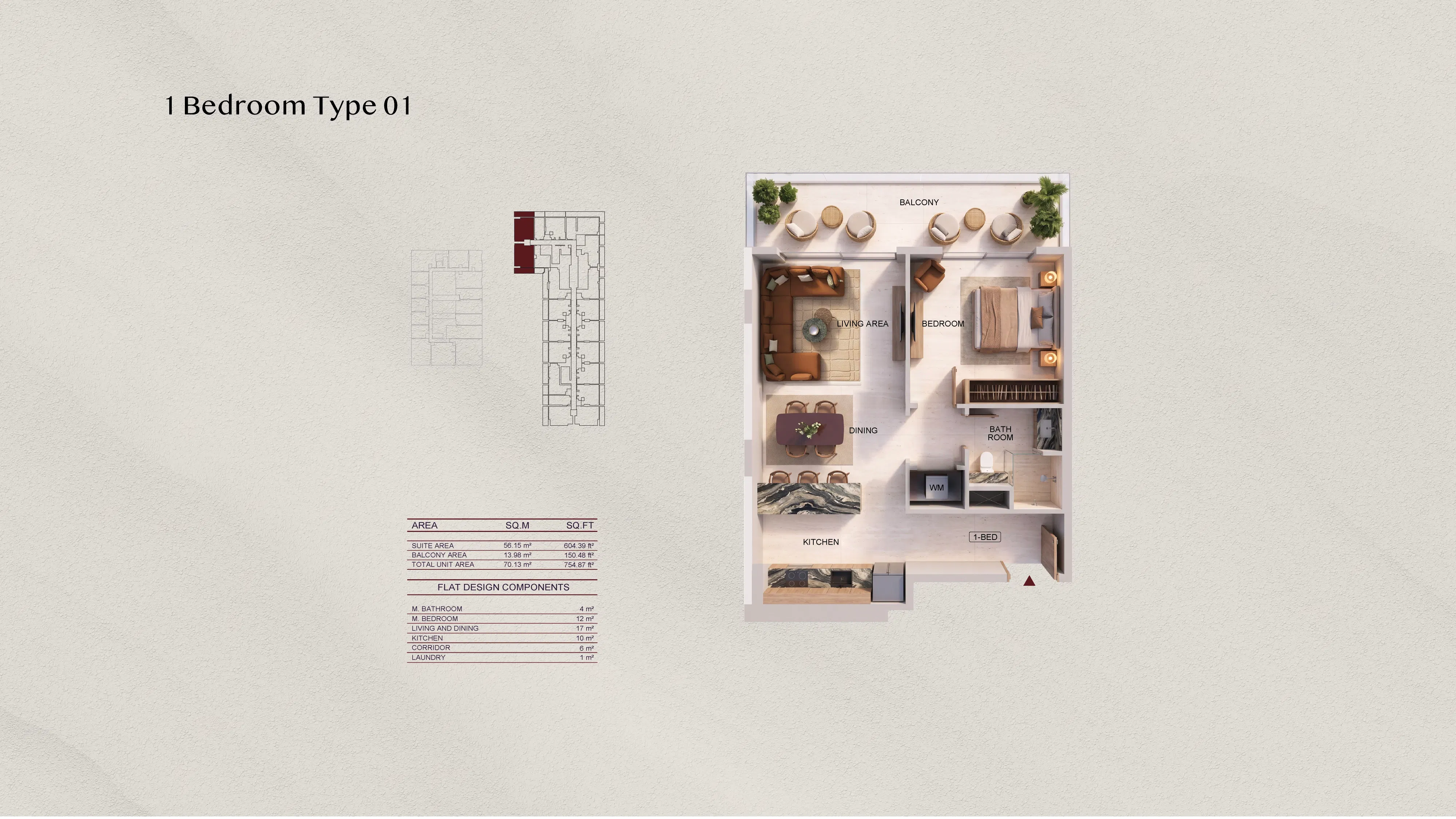 binghatti spectre one bedroom floor plan