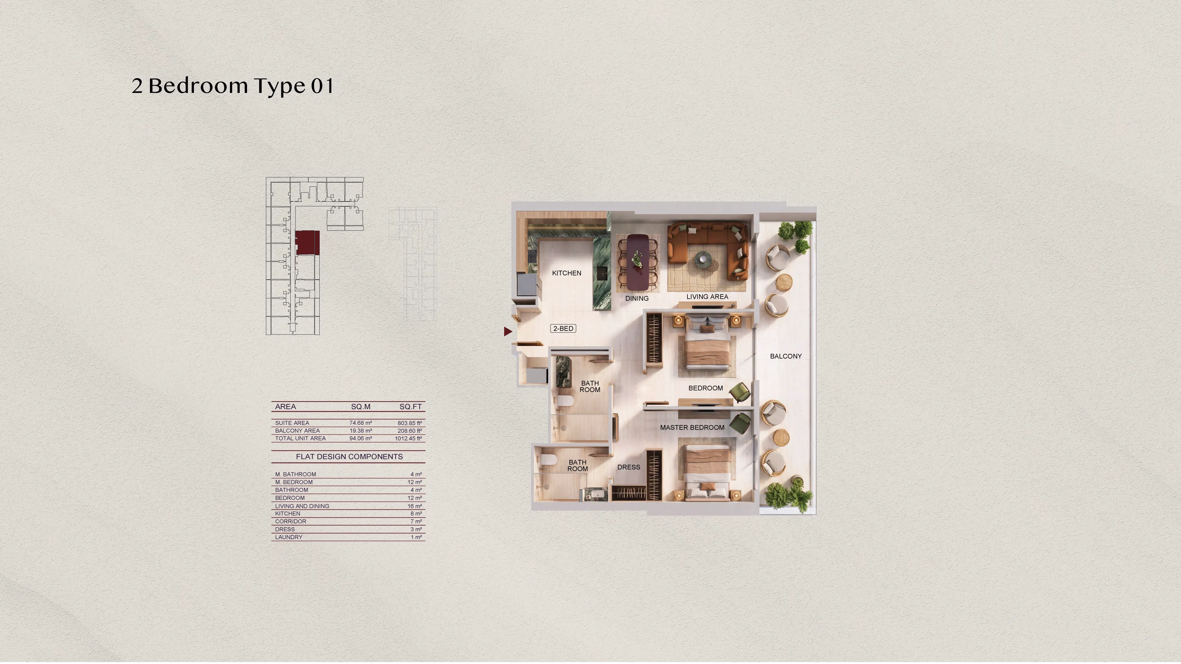 binghatti spectre two bedroom floor plan