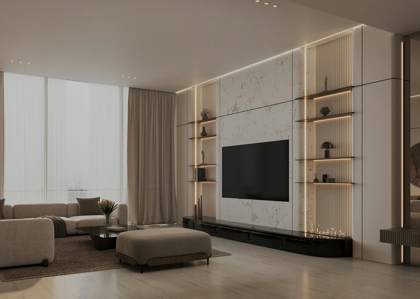 Binghatti elite living room