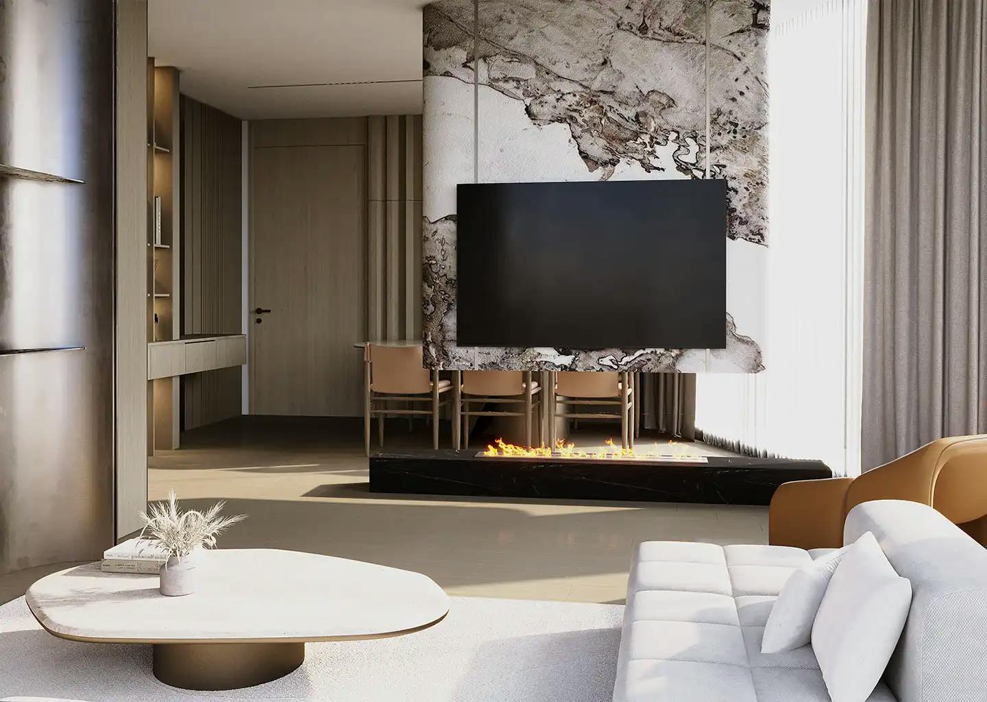 Binghatti Hills Living Room