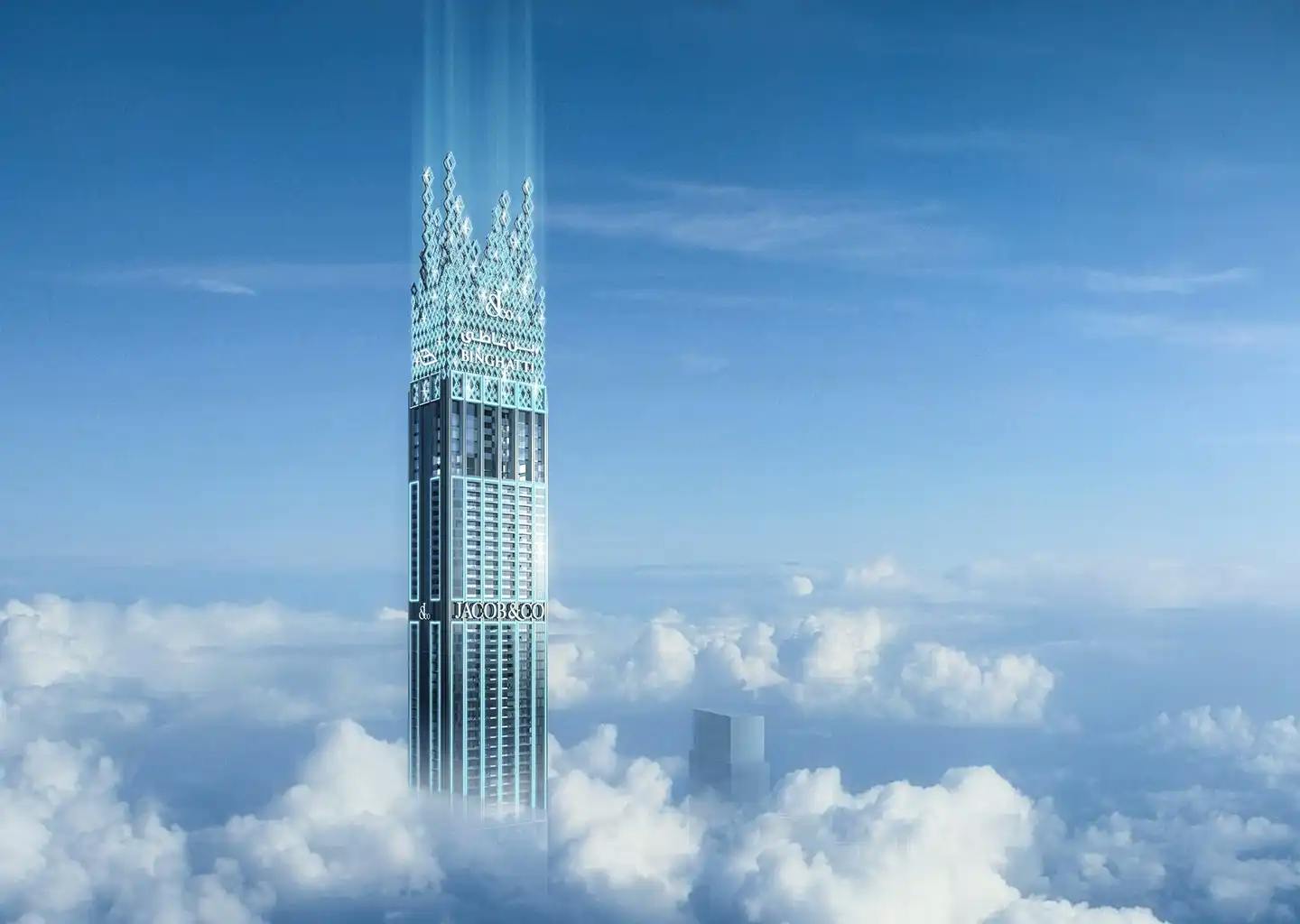 Burj Binghatti JACOB&CO Residences Exterior View - Amidst The Clouds