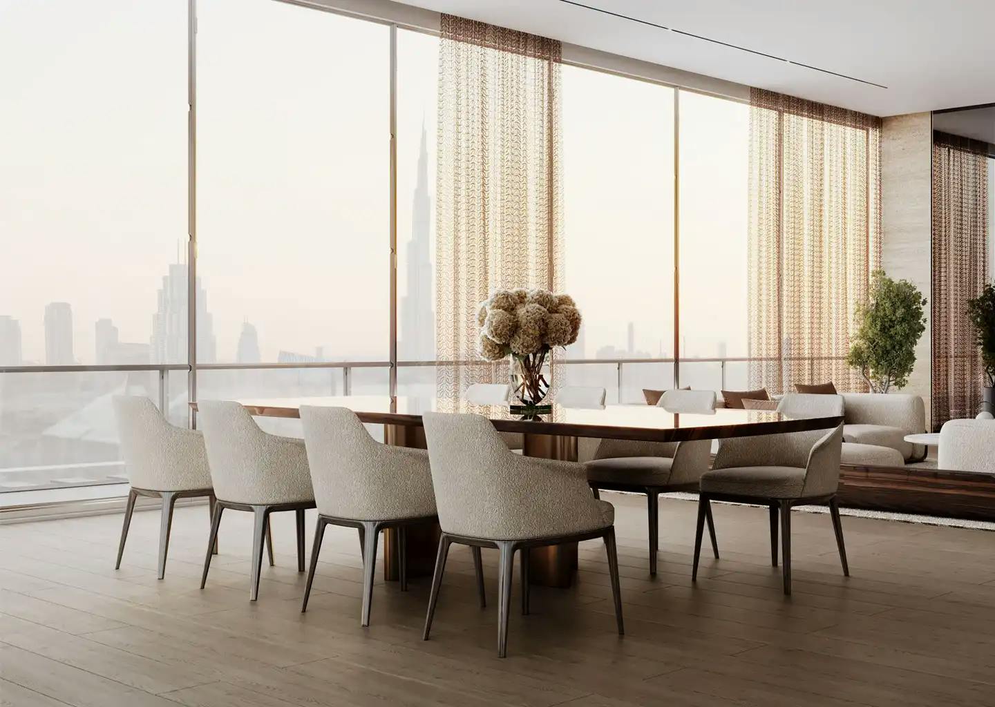 One By Binghatti Living Room