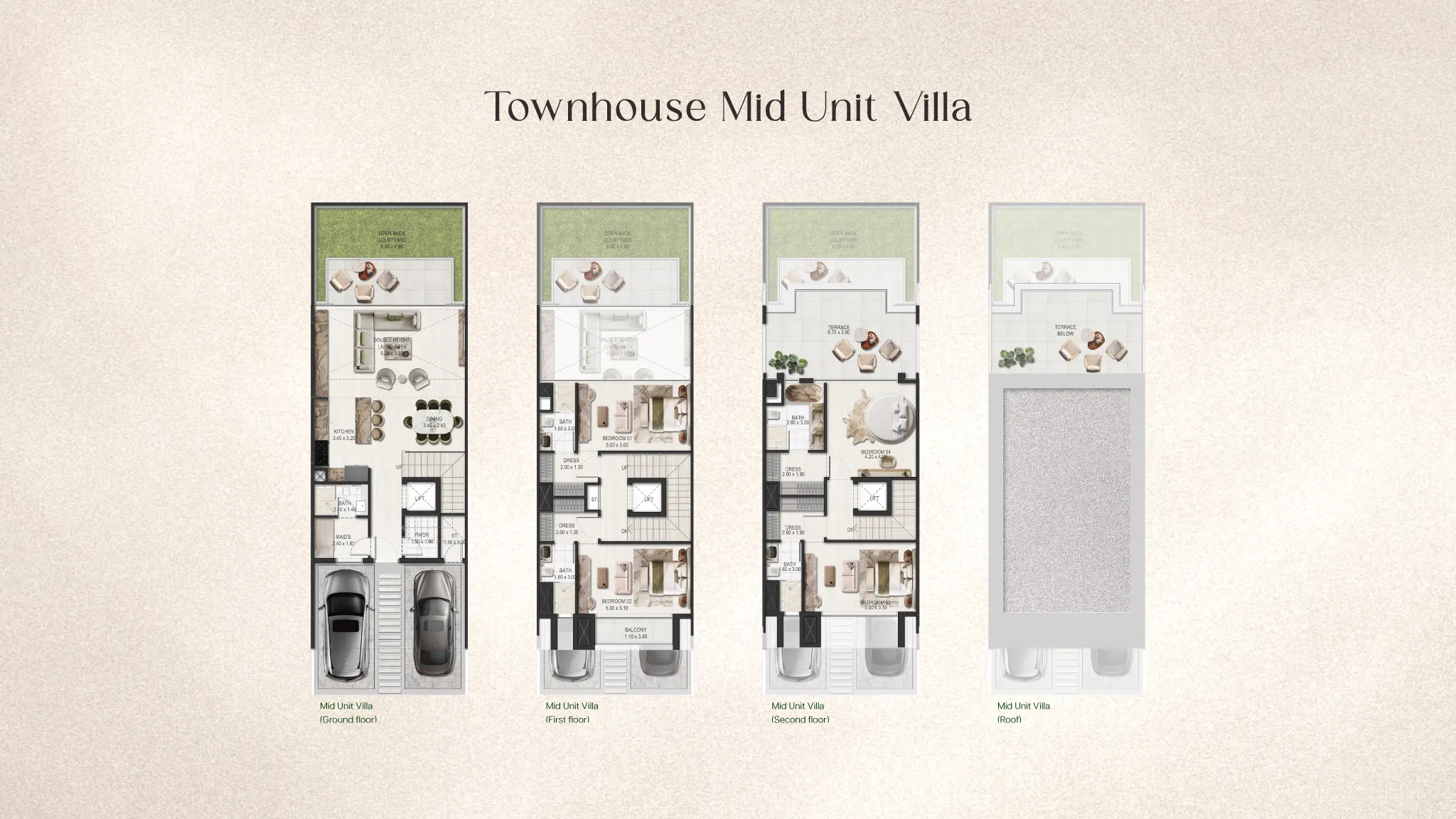 Townhouse (Villa) floor plan at Tilal Binghatti