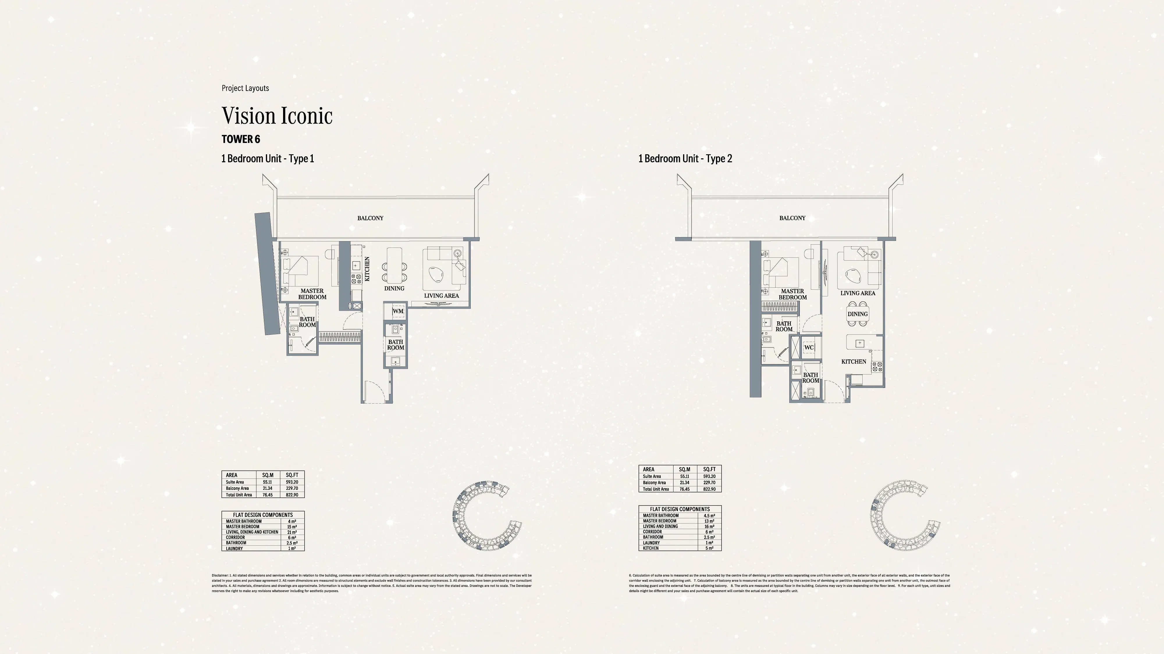 vision iconic one bedroom layout 1