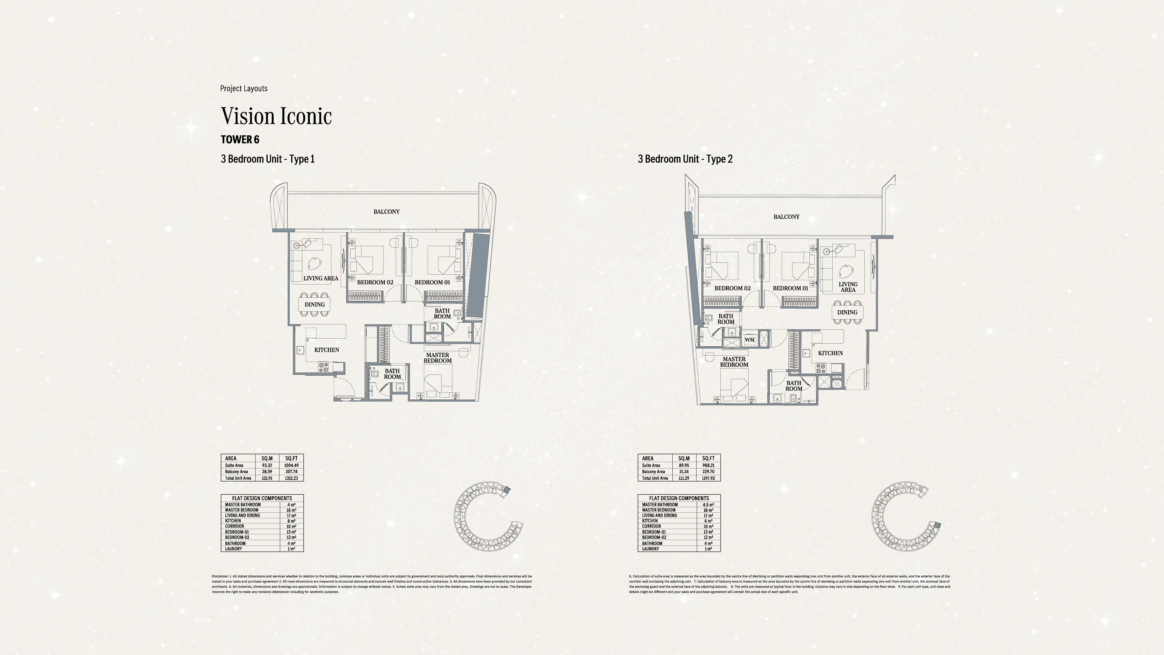 vision iconic three bedroom layout 1