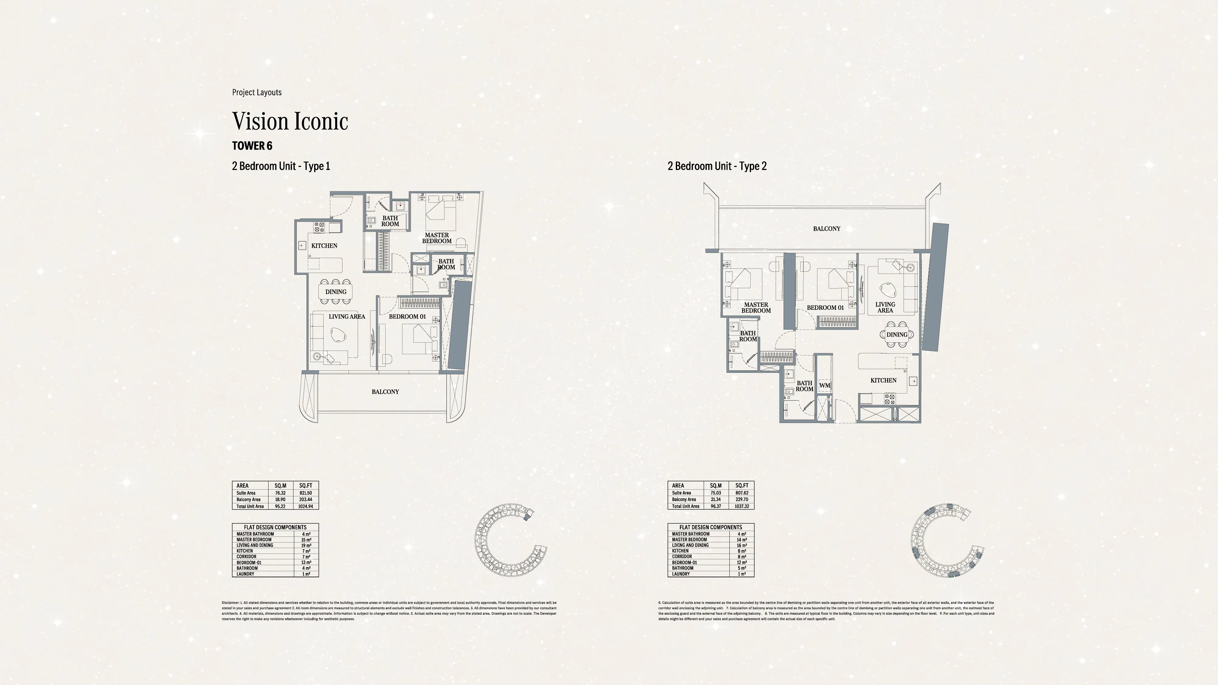 vision iconic two bedroom layout 1